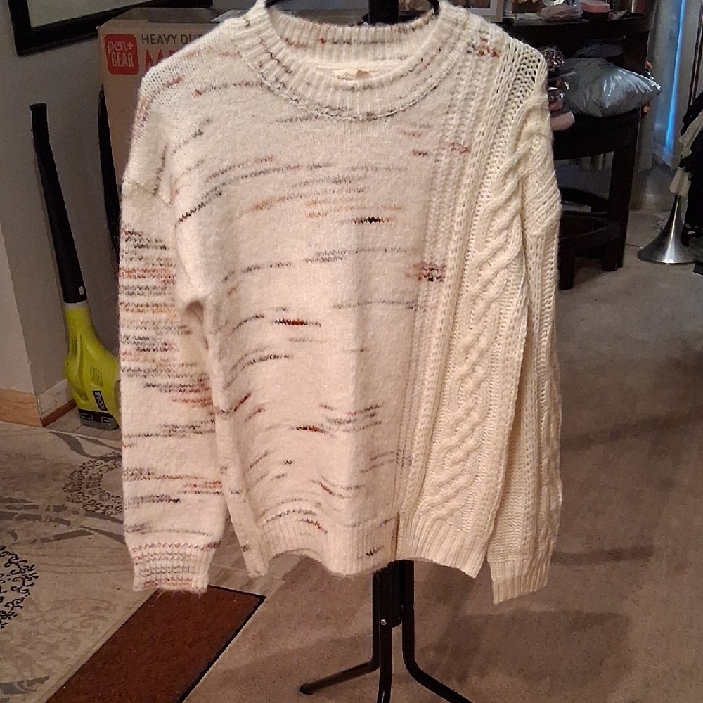 Mystree Ivory and Speckled Knit Sweater